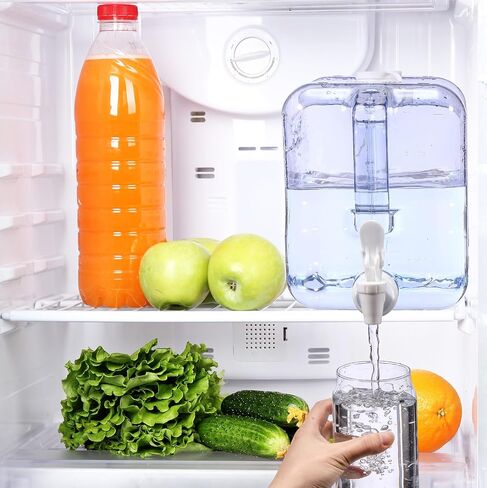 Drink Dispenser for Fridge Refrigerator Plastic Reusable Water Dispensers Bottle with Spigot BPA Free for Party Outdoors Home Office Activities(2 Gallon) in Kuwait