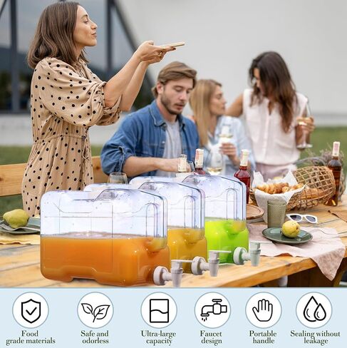 Drink Dispenser for Fridge Refrigerator Plastic Reusable Water Dispensers Bottle with Spigot BPA Free for Party Outdoors Home Office Activities(2 Gallon) in Kuwait