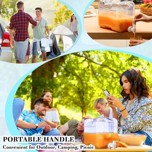 Drink Dispenser for Fridge Refrigerator Plastic Reusable Water Dispensers Bottle with Spigot BPA Free for Party Outdoors Home Office Activities(2 Gallon) in Kuwait