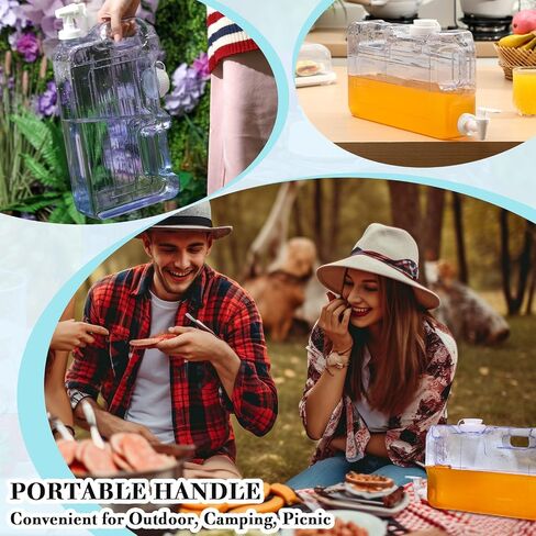 Drink Dispenser for Fridge Refrigerator Plastic Reusable Water Dispensers Bottle with Spigot BPA Free for Party Outdoors Home Office Activities(2 Gallon) in Kuwait