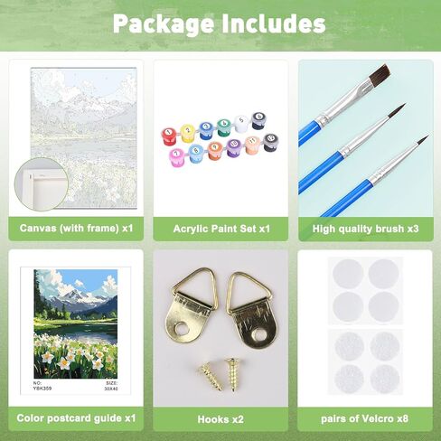 MAXBYE Flower Paint by Numbers Kit for Adults Beginner, Field of Wildflowers Adult Paint by Number Kits On Canvas, Adults' Paint by Number Kits DIY Oil Painting Kits for Gift Home Wall Decor 12x16In in Kuwait