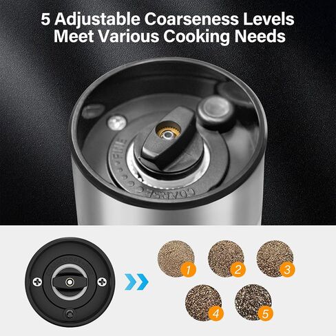 Electric Salt and Pepper Grinder Set,Automatic Salt and Pepper Shakers set Rechargeable Stainless Steel Spice Grinder for Kitchen in Saudi Arabia