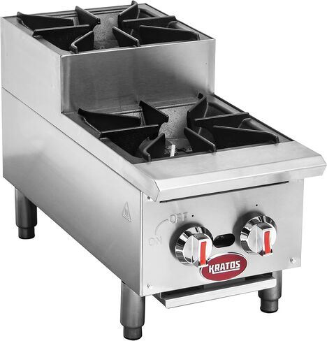 Kratos Commercial Range 12" Step-Up Countertop Range/Hot Plate with Two Burners, 60,000 BTU (29R-002) in Kuwait