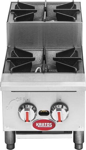Kratos Commercial Range 12" Step-Up Countertop Range/Hot Plate with Two Burners, 60,000 BTU (29R-002) in Kuwait