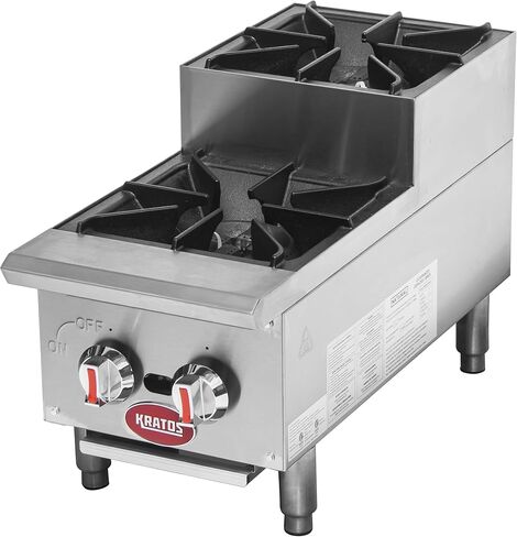 Kratos Commercial Range 12" Step-Up Countertop Range/Hot Plate with Two Burners, 60,000 BTU (29R-002) in Kuwait