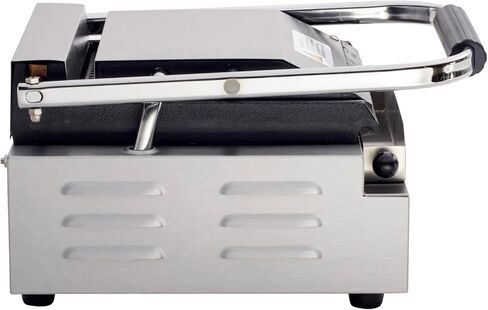Kratos Commercial Electric Panini Sandwich Grill with Grooved Plates, 14" x 9" Cooking Surface, Commercial Countertop Panini Press, 120V, 1750W (29Y-020) in Kuwait