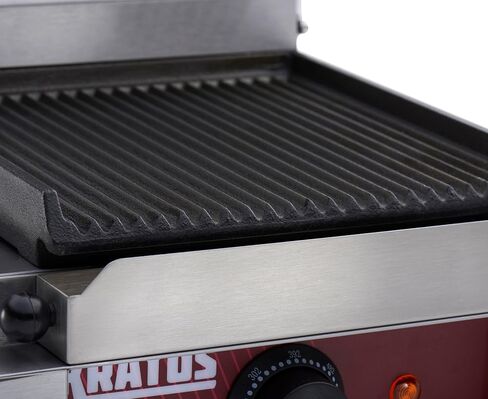 Kratos Commercial Electric Panini Sandwich Grill with Grooved Plates, 14" x 9" Cooking Surface, Commercial Countertop Panini Press, 120V, 1750W (29Y-020) in Kuwait