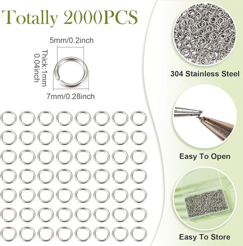 1000 Pcs 10 mm Open Jump Ring for Keychain Jewelry Jump Rings for Jewelry Making Stainless Steel Jump Ring for Chainmail Making Necklace Repair Layer Bracelet Jewelry Making in Kuwait