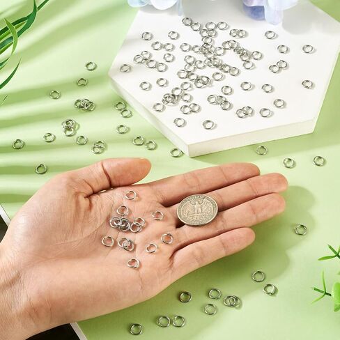 1000 Pcs 10 mm Open Jump Ring for Keychain Jewelry Jump Rings for Jewelry Making Stainless Steel Jump Ring for Chainmail Making Necklace Repair Layer Bracelet Jewelry Making in Kuwait