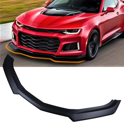 Front Bumper Lip Fit for 2016-2024 Chevy Camaro SS / 2019-2024 LS LT RS Splitter Spoiler Diffuser Protector Guard Wing Body Kit Air Dam Camaro Accessories (Glossy Black) in Saudi Arabia
