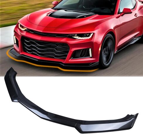 Front Bumper Lip Fit for 2016-2024 Chevy Camaro SS / 2019-2024 LS LT RS Splitter Spoiler Diffuser Protector Guard Wing Body Kit Air Dam Camaro Accessories (Glossy Black) in Saudi Arabia