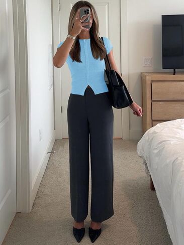 Imily Bela Womens Short Sleeve Sweater Tops Summer Button Down Casual Ribbed Knit Slim Fit Cropped Cardigan Shirts in Saudi Arabia