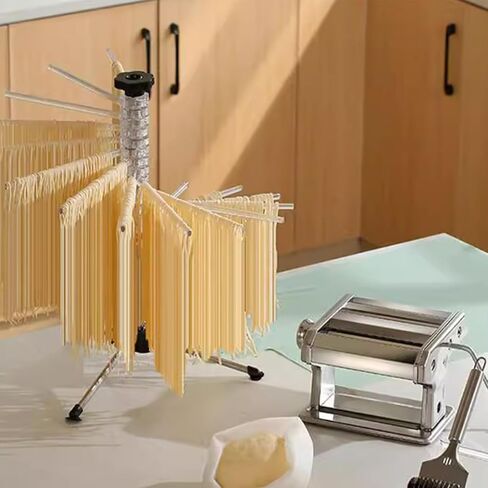 Pasta Maker - 9 Thickness Settings Pasta Roller & 2-In-1 Cutter, Stainless Steel Pasta Machine for Spaghetti, Fettuccine, Lasagna - Includes Hand Crank & Table Clamp in Saudi Arabia