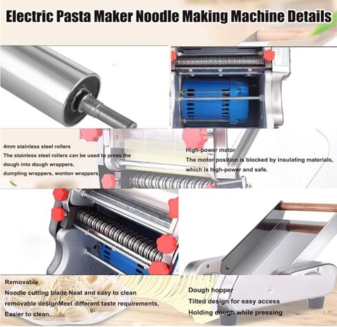 Home Multifunctional Electric Noodle Machine, 550Wautomatic Noodle Machine Full Stainless Steel Easy To Clean for Home Commercial Use (18Cm) in Saudi Arabia