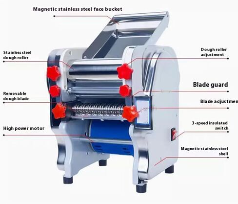 Home Multifunctional Electric Noodle Machine, 550Wautomatic Noodle Machine Full Stainless Steel Easy To Clean for Home Commercial Use (18Cm) in Saudi Arabia