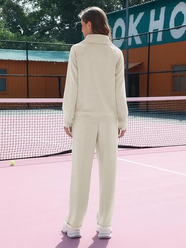 مجموعات من القطعة المكونة للسيدات من طية صدر السترة نصف سوينة سوينة سروال سروال سروال سروال صالة تسقط ملابس السقوط in Kuwait