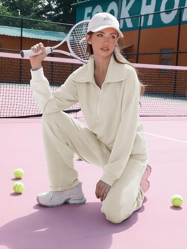 مجموعات من القطعة المكونة للسيدات من طية صدر السترة نصف سوينة سوينة سروال سروال سروال سروال صالة تسقط ملابس السقوط in Kuwait