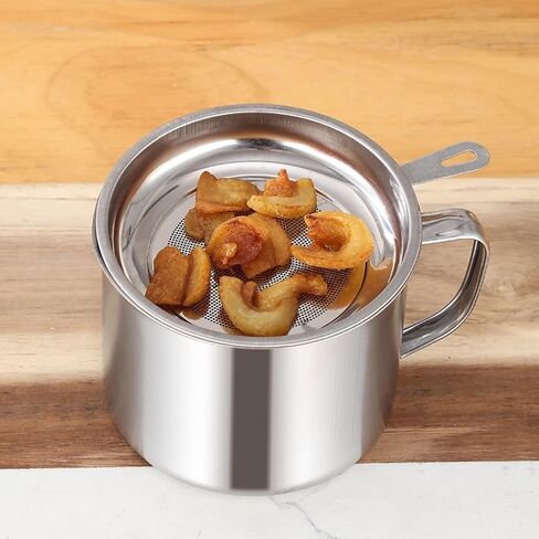 Grease Container with Fine Mesh Strainer, Lid and Easy-Grip Handle (1 L) in Saudi Arabia