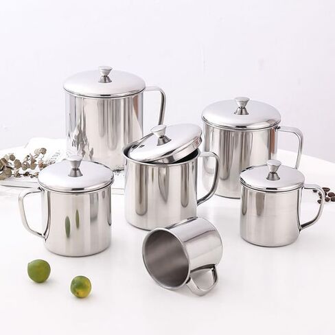 Grease Container with Fine Mesh Strainer, Lid and Easy-Grip Handle (1 L) in Saudi Arabia