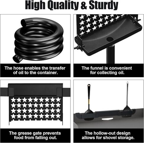 Blackstone Upgraded Rear Griddle Grease Catcher – BBQ Oil Drainer & Grease Funnel with Spatula Holder, Compatible Drain Kit for 36", 28", 22", and 17" Blackstone Griddles in Saudi Arabia