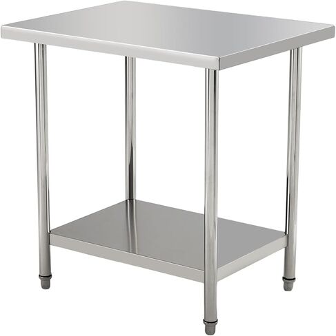 Stainless Steel Prep Table 31x24 Inch, Heavy Duty Commercial Kitchen Table with Storage Shelf, Rust-Resistant & Easy to Clean, for Restaurants, Home Bakery and Food Truck in Kuwait