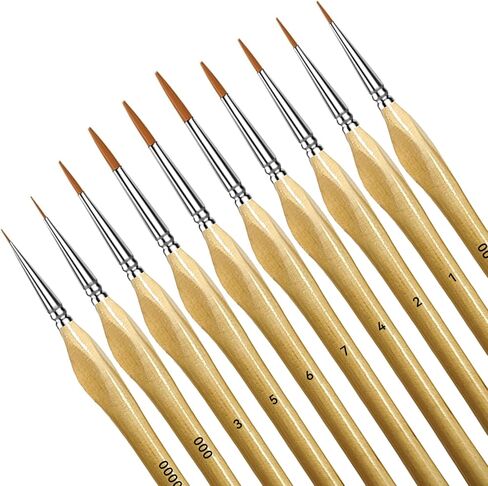 11pcs فرش الطلاء التفاصيل المصغرة مع مقابض ثلاثية ، مصنوعة شعيرات النايلون. مثالي لمشاريع DIY بما في ذلك الألوان المائية ، والطلاء على الوجه ، والأكريليك ، والزيوت ، والطلاء بالأرقام ، 40 ألف (أحمر) in Saudi Arabia