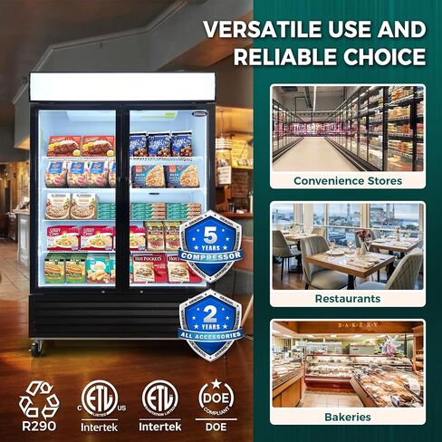 27" Commercial Display Freezer with 1 Glass Door - 20 Cu.ft Capacity, Digital Temperature Control, Auto Defrost, Freezer Top Sign, LED Lighting, Energy Efficient for Store & Supermarket in Saudi Arabia