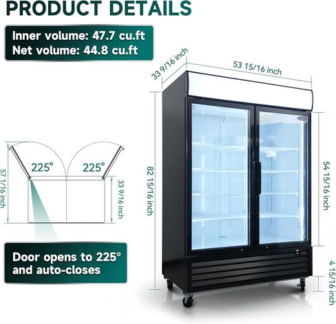 27" Commercial Display Freezer with 1 Glass Door - 20 Cu.ft Capacity, Digital Temperature Control, Auto Defrost, Freezer Top Sign, LED Lighting, Energy Efficient for Store & Supermarket in Saudi Arabia