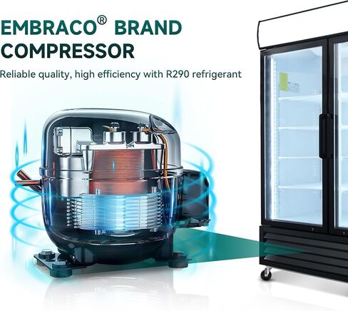 27" Commercial Display Freezer with 1 Glass Door - 20 Cu.ft Capacity, Digital Temperature Control, Auto Defrost, Freezer Top Sign, LED Lighting, Energy Efficient for Store & Supermarket in Saudi Arabia