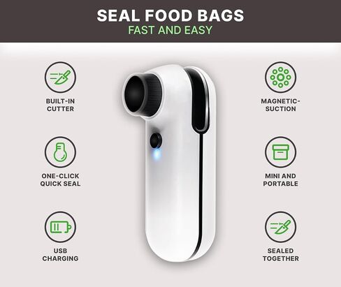 Mini Bag Sealer and Cutter, 2 in 1 Portable USB Rechargeable Chip Heat Sealing Machine for Plastic Snacks Food Storage Bag Opener in Saudi Arabia