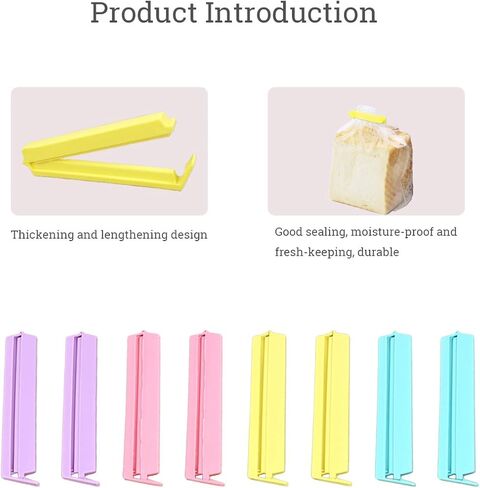16-PCS Food Bag Clips - Plastic Clips for Snacks,Cereal,Bread Bags (2.6" Small, 3.5" Medium, 5.5" Large) | Airtight Seal Keeps Food Fresh | Pantry & Kitchen Organization Essentials (16Suit) in Saudi Arabia