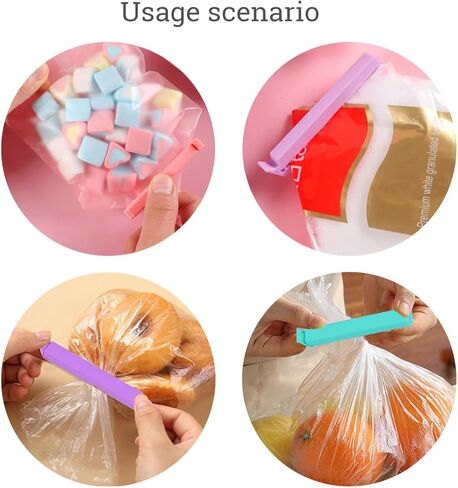 16-PCS Food Bag Clips - Plastic Clips for Snacks,Cereal,Bread Bags (2.6" Small, 3.5" Medium, 5.5" Large) | Airtight Seal Keeps Food Fresh | Pantry & Kitchen Organization Essentials (16Suit) in Saudi Arabia