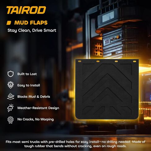 2024 New Upgrade Mud Flap for Pickup Semi Truck/Trailer, Black Universal TPE MudFlaps, 24x30 inch 2 Pack in Kuwait