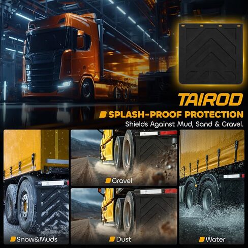 2024 New Upgrade Mud Flap for Pickup Semi Truck/Trailer, Black Universal TPE MudFlaps, 24x30 inch 2 Pack in Kuwait