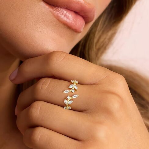 Gold Rings for Women Open Plated Gold Statement Ring Women Thin Dainty Adjustable Jewelry Gift for Mom Friend Lover in Kuwait