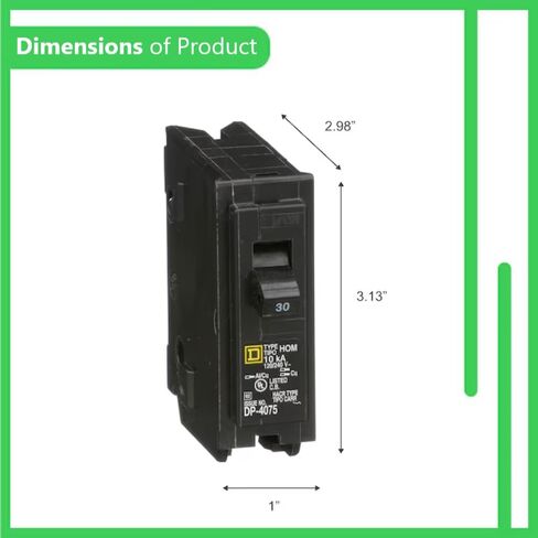 حزمة مجموعة Circuit Breaker Kit Genuine Square D HOM130 (2 حزمة) ، 30 أمبير (30 أ) قطب واحد ، 120 فولت ، 10KAIC ، مدرج في القائمة ، مكون من مراكز التحميل الرئيسية ومربع اللوحة ، استبدال جديد in Kuwait