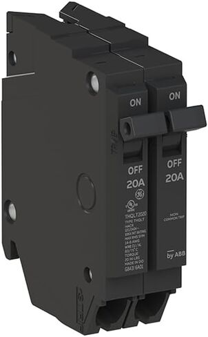 ABB Q-Line THQLT2020 Tandem Circuit Breaker • 20A/1P & 20A/1P Dual Circuit Breaker for Single Slot • 120/240V, 10 kAIC • Plug-in Mount • for Residential & Commercial Use in Saudi Arabia