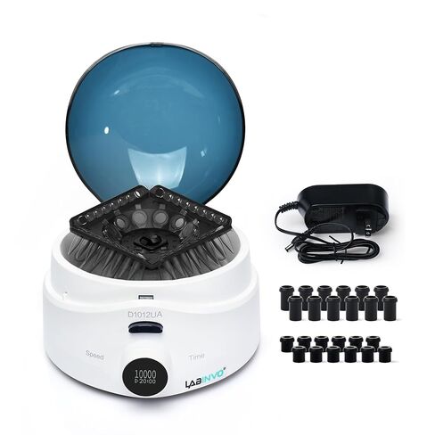 Mini Centrifuge Machine, 10000RPM, OLED Display High Speed Lab Benchtop Centrifuges, 3-in1 Rotor for 0.5/1.5/2mL Tubes, and 4×PCR8 Strips, 0.2mL×44 PCR Tubes, IN-CEN001 in Kuwait