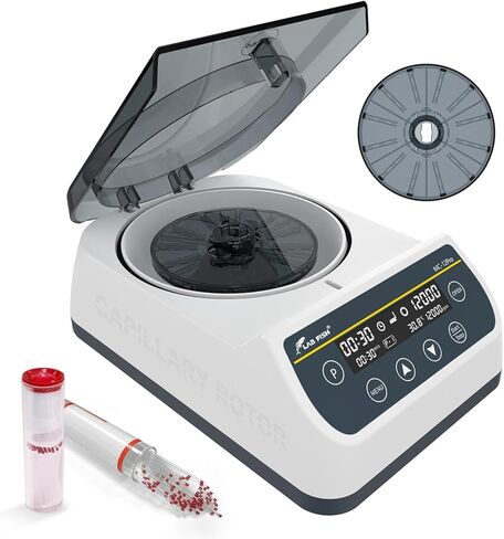 LAB FISH High Speed Centrifuge LCD Glass Tube (40mm,Φ1.5mm)*10 Microcentrifuge 10000 RPM Max.6708 xg RCF Time Settin in Kuwait