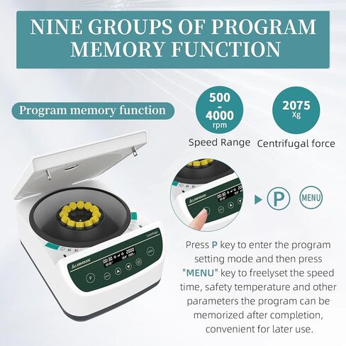 آلة الطرد المركزي PRP PRF 2ML-5ML/10ML/15MLX8 السرعة 500-4000RPM 1967XG RCF LAB BENCHTOP Centrifuges Store 9 Programs Timer 30SEC-99MIN in Kuwait