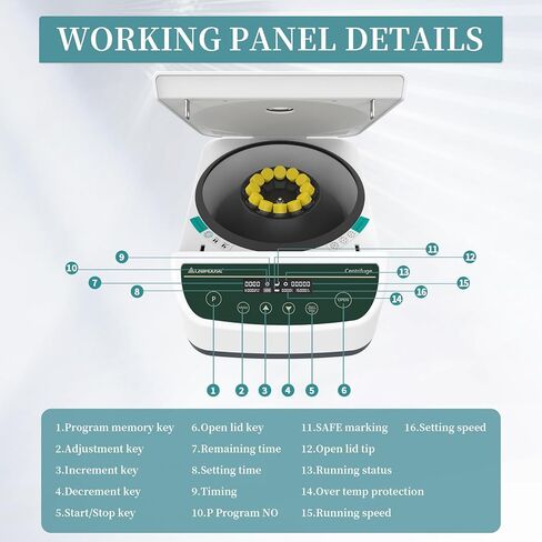 آلة الطرد المركزي PRP PRF 2ML-5ML/10ML/15MLX8 السرعة 500-4000RPM 1967XG RCF LAB BENCHTOP Centrifuges Store 9 Programs Timer 30SEC-99MIN in Kuwait