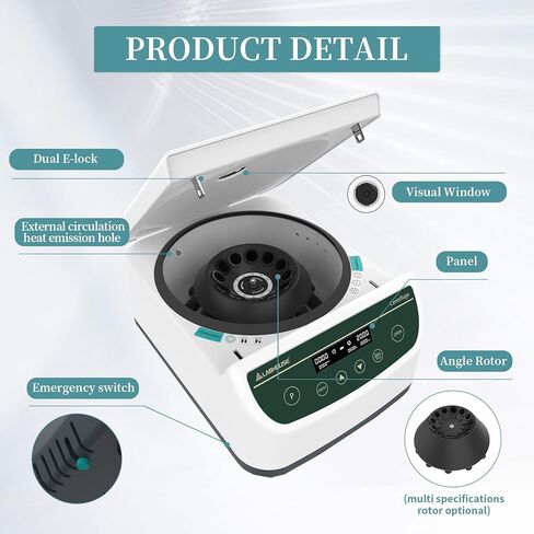 آلة الطرد المركزي PRP PRF 2ML-5ML/10ML/15MLX8 السرعة 500-4000RPM 1967XG RCF LAB BENCHTOP Centrifuges Store 9 Programs Timer 30SEC-99MIN in Kuwait