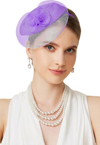 BABEYOND Fascinators Hats for Women - Tea Party Hat Kentucky Fascinator Derby Flower Mesh Pillbox Hat for Bridal Wedding in Saudi Arabia