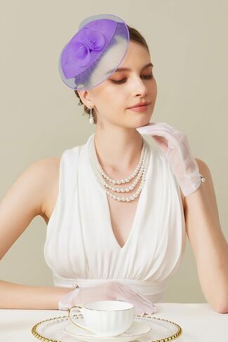 BABEYOND Fascinators Hats for Women - Tea Party Hat Kentucky Fascinator Derby Flower Mesh Pillbox Hat for Bridal Wedding in Saudi Arabia
