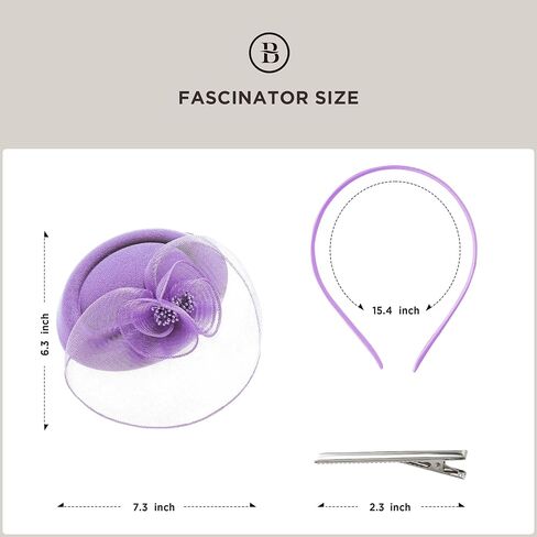 BABEYOND Fascinators Hats for Women - Tea Party Hat Kentucky Fascinator Derby Flower Mesh Pillbox Hat for Bridal Wedding in Saudi Arabia