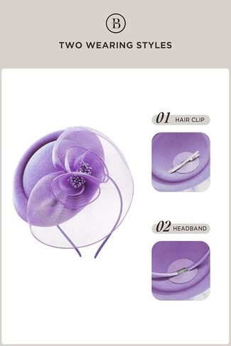 BABEYOND Fascinators Hats for Women - Tea Party Hat Kentucky Fascinator Derby Flower Mesh Pillbox Hat for Bridal Wedding in Saudi Arabia