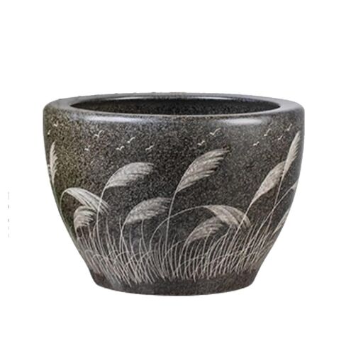 Small Fish Tank Retro Ceramic Tank Goldfish Basin Fish Tank Water Lily Turtle Balcony Garden Garden Water Tank Fish Tank Fish Tank Kit(63cm) in Kuwait