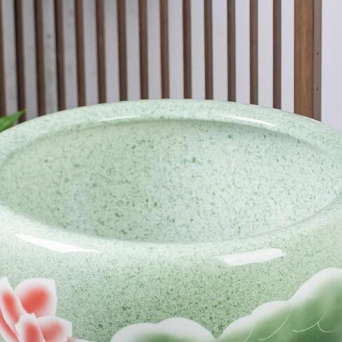 Small Fish Tank Courtyard Garden Large Fish Tank Lotus Water Lily Pot Ceramic Tank Goldfish Basin Indoor Fish Tank Decoration Fish Tank Kit(53cm) in Kuwait