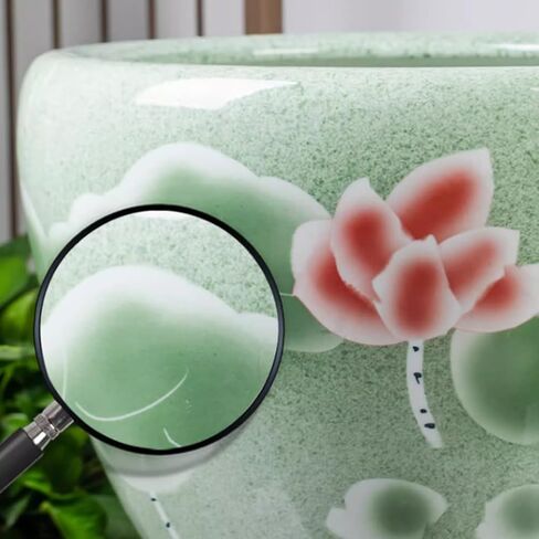 Small Fish Tank Courtyard Garden Large Fish Tank Lotus Water Lily Pot Ceramic Tank Goldfish Basin Indoor Fish Tank Decoration Fish Tank Kit(53cm) in Kuwait