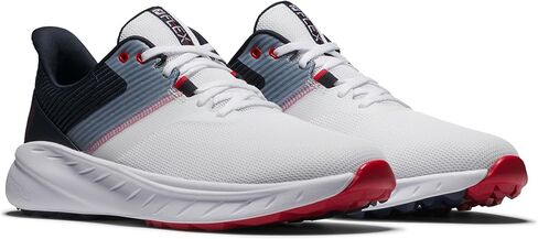FootJoy Men's FJ Flex Golf Shoe, Black/White/Red, 11.5 Wide in Saudi Arabia